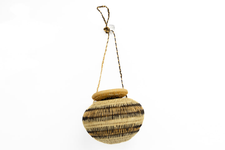 Hand Woven Vintage Hanging Basket Made By Indigenous Artisans