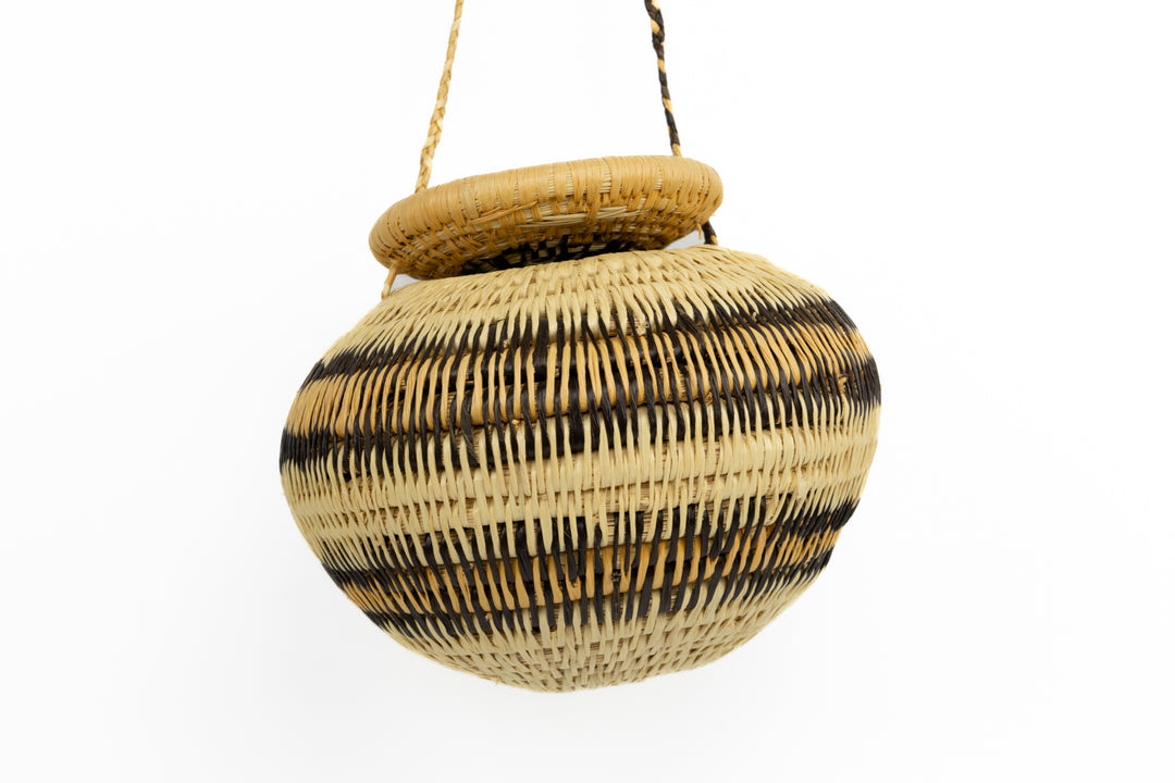 Hand Woven Vintage Hanging Basket Made By Indigenous Artisans