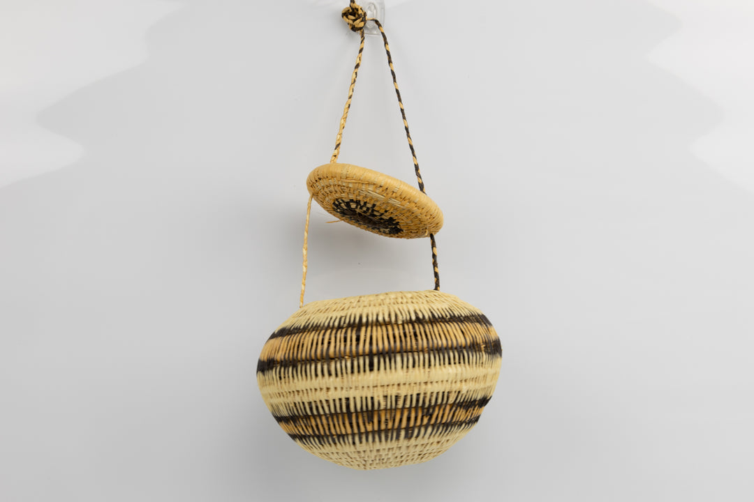 Hand Woven Vintage Hanging Basket Made By Indigenous Artisans