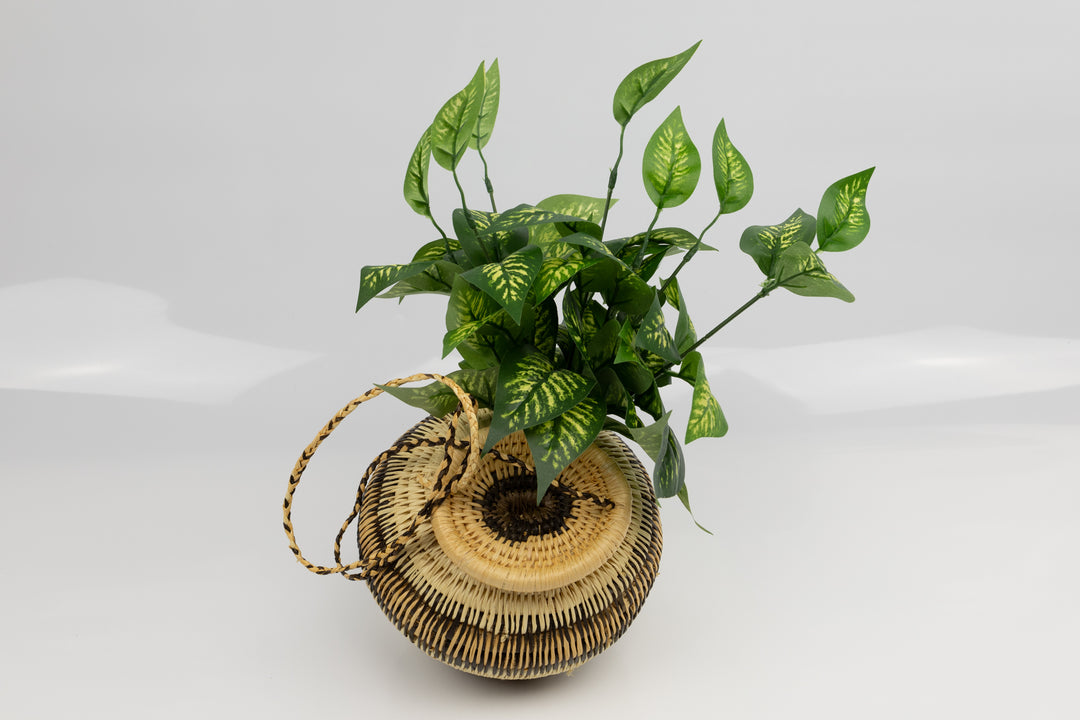 Hand Woven Vintage Hanging Basket Made By Indigenous Artisans
