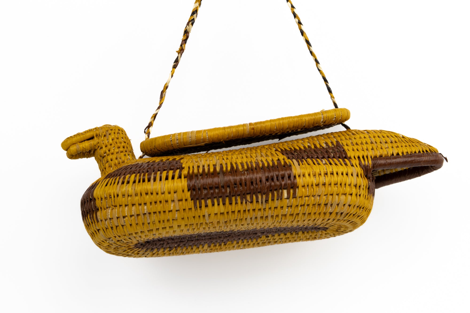 Hand Woven Vintage Hanging Duck Basket Made By Indigenous Artisans