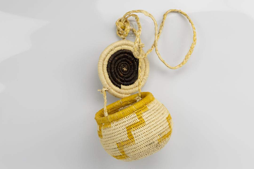 Hand Woven Vintage Hanging Basket Made By Indigenous Artisans