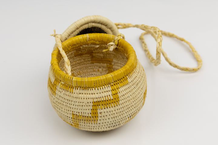 Hand Woven Vintage Hanging Basket Made By Indigenous Artisans