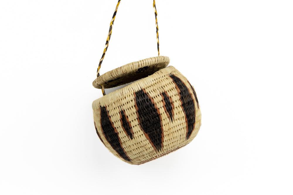 Hand Woven Vintage Hanging Basket Made By Indigenous Artisans