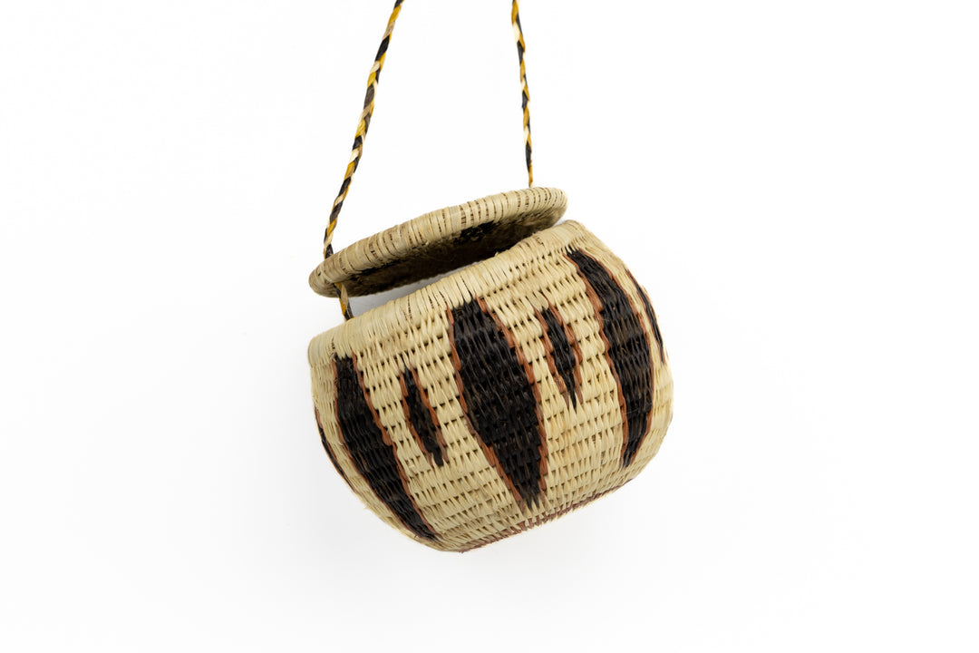 Hand Woven Vintage Hanging Basket Made By Indigenous Artisans