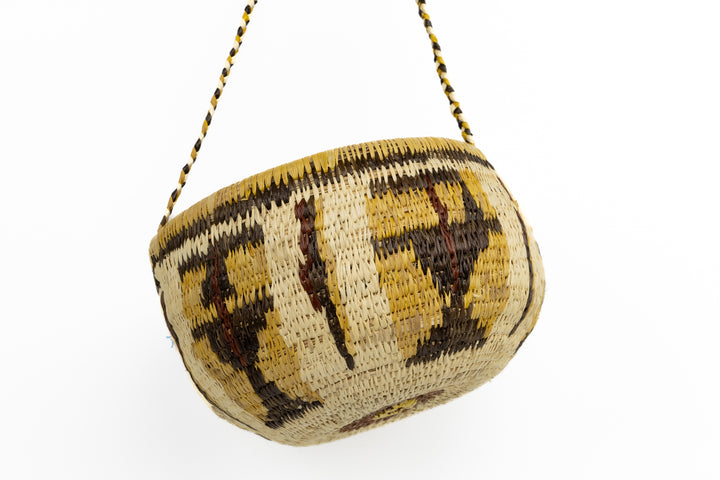Hand Woven Vintage Hanging Basket Made By Indigenous Artisans