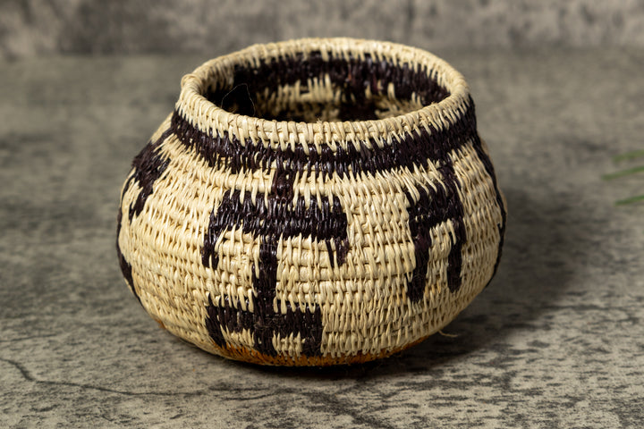 Black Gold and White Rainforest Vintage Basket
