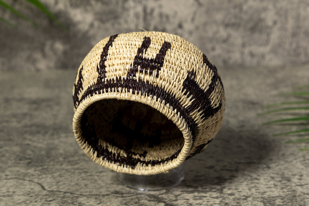 Black Gold and White Rainforest Vintage Basket