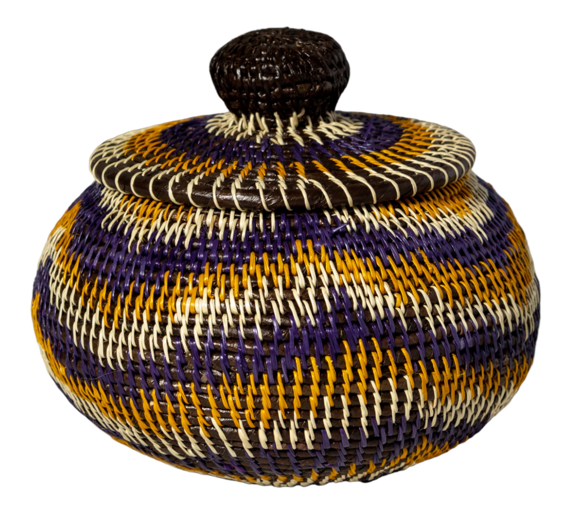 Purple Gold And White Woven Basket