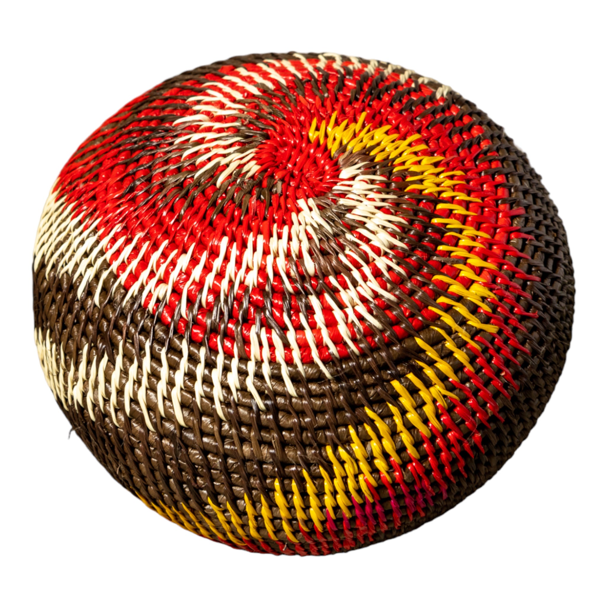 Wild Rainbow Swirl Woven Basket With Top
