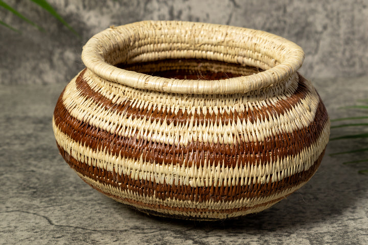 Brown Strip Rainforest Vintage Basket