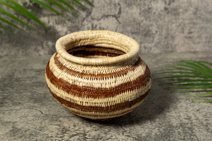 Brown Strip Rainforest Vintage Basket