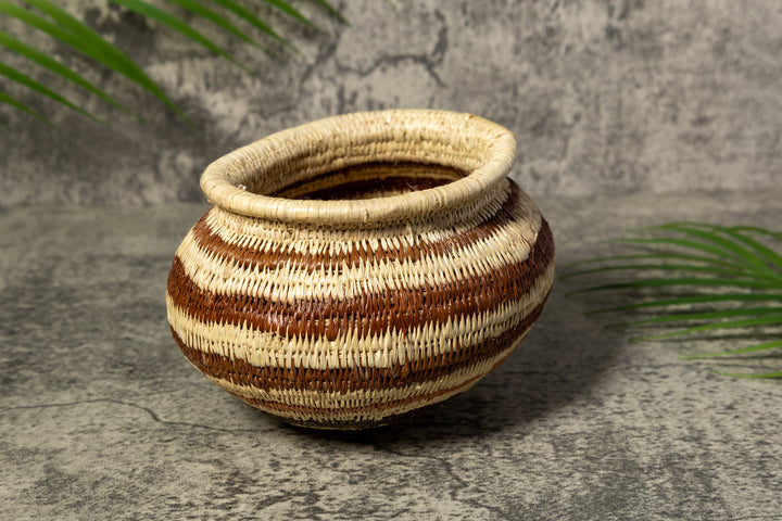 Brown Strip Rainforest Vintage Basket