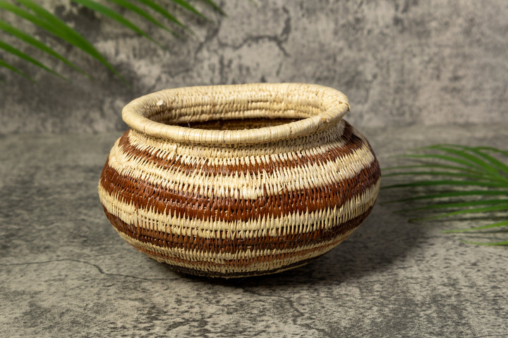 Brown Strip Rainforest Vintage Basket