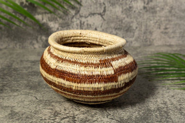 Brown Strip Rainforest Vintage Basket