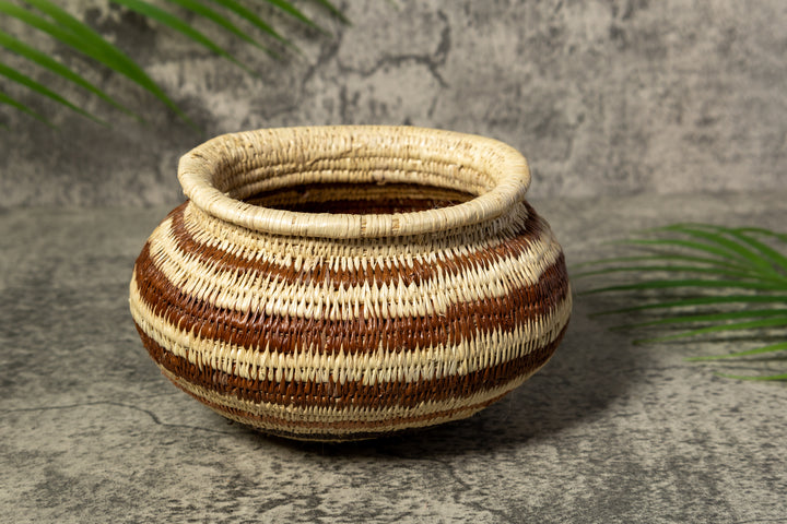 Brown Strip Rainforest Vintage Basket