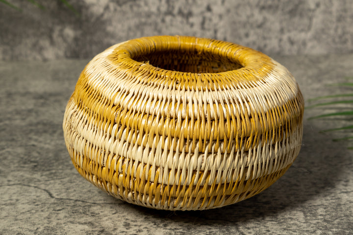 Gold and White Rainforest Vintage Basket