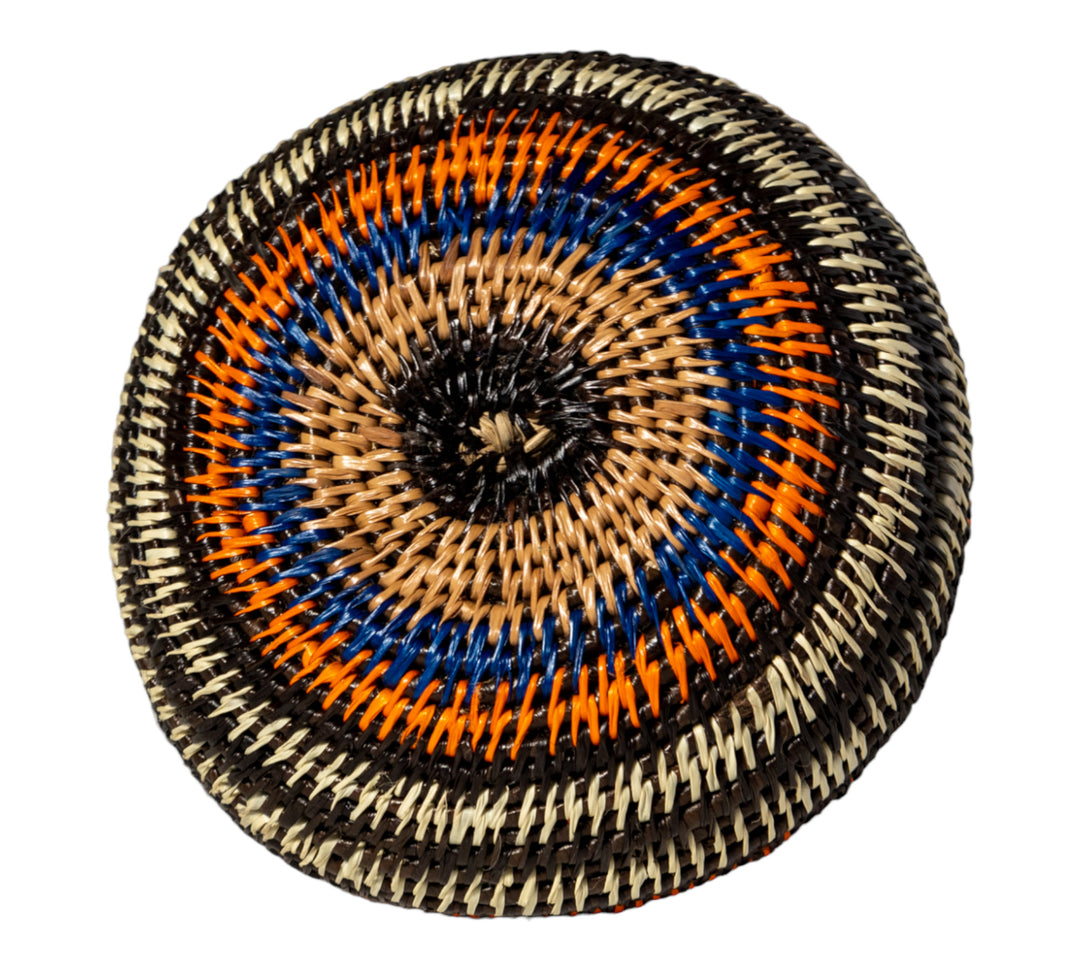 Orange Blue And Purple Woven Basket