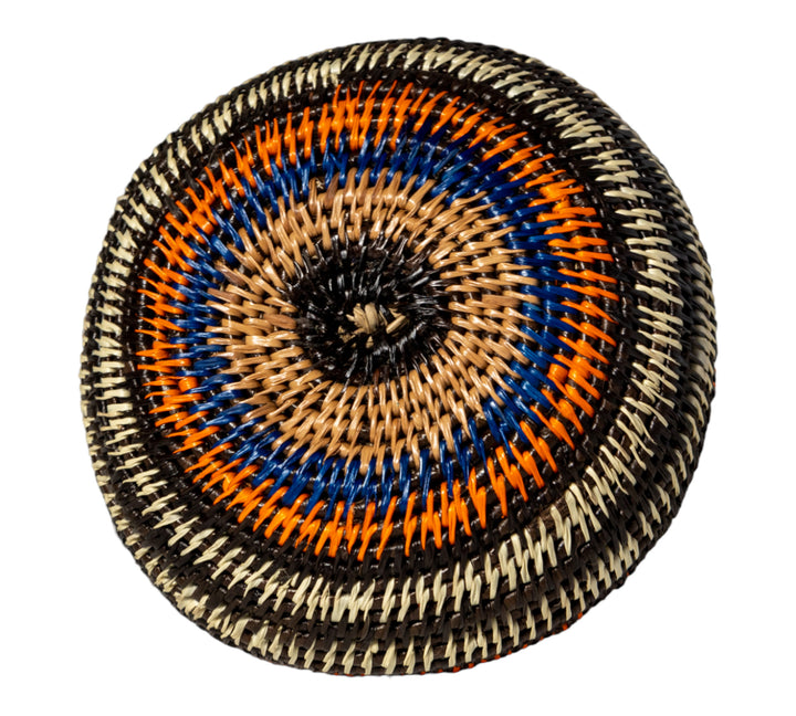 Orange Blue And Purple Woven Basket