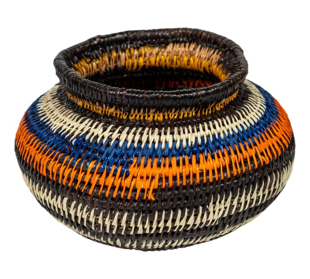 Orange Blue And Purple Woven Basket