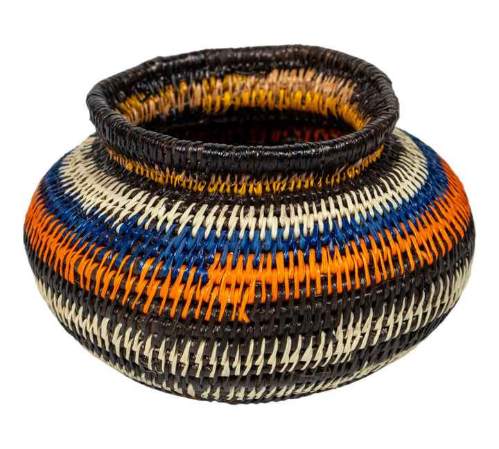 Orange Blue And Purple Woven Basket