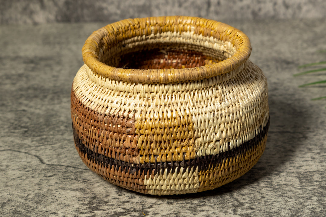 Brown Gold And Black Rainforest Vintage Basket