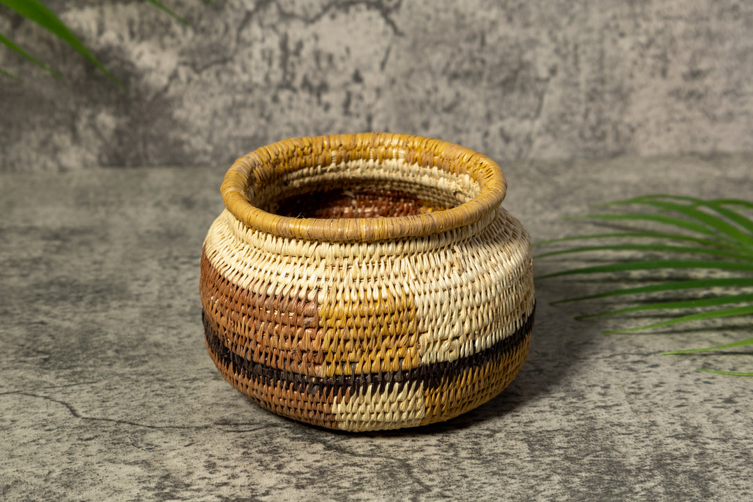 Brown Gold And Black Rainforest Vintage Basket