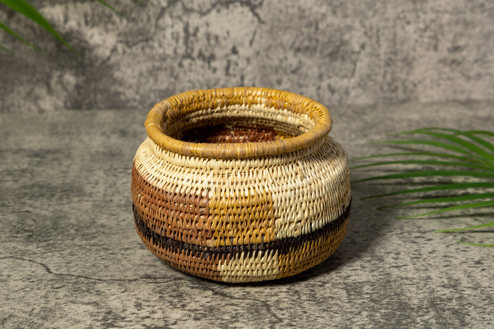 Brown Gold And Black Rainforest Vintage Basket