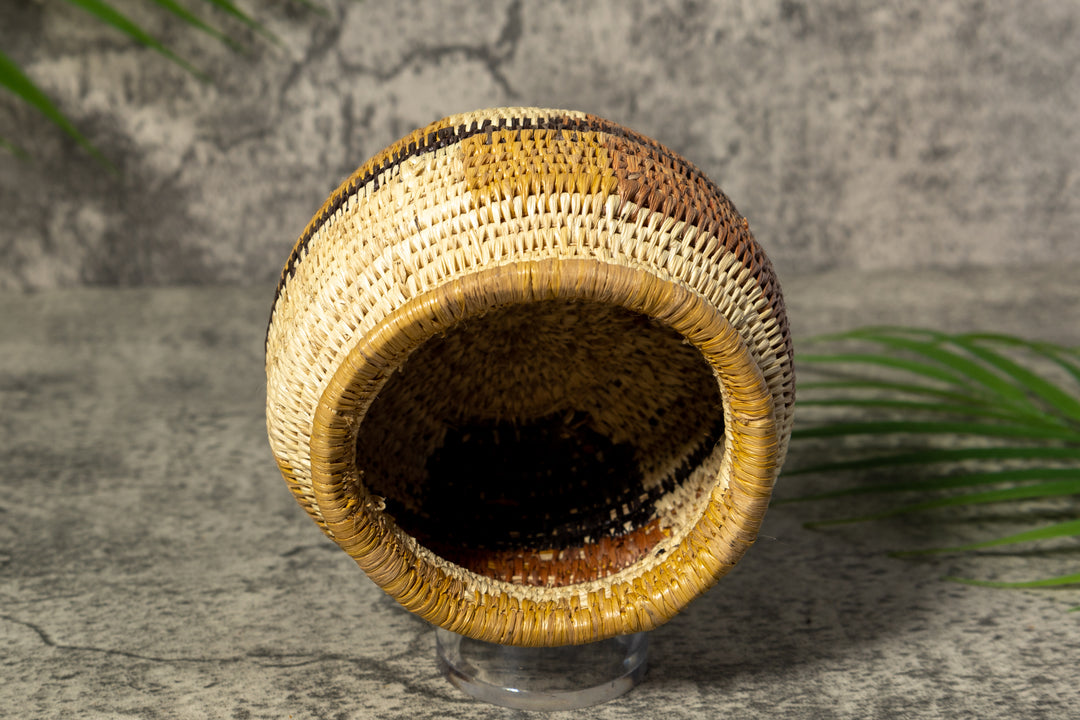 Brown Gold And Black Rainforest Vintage Basket