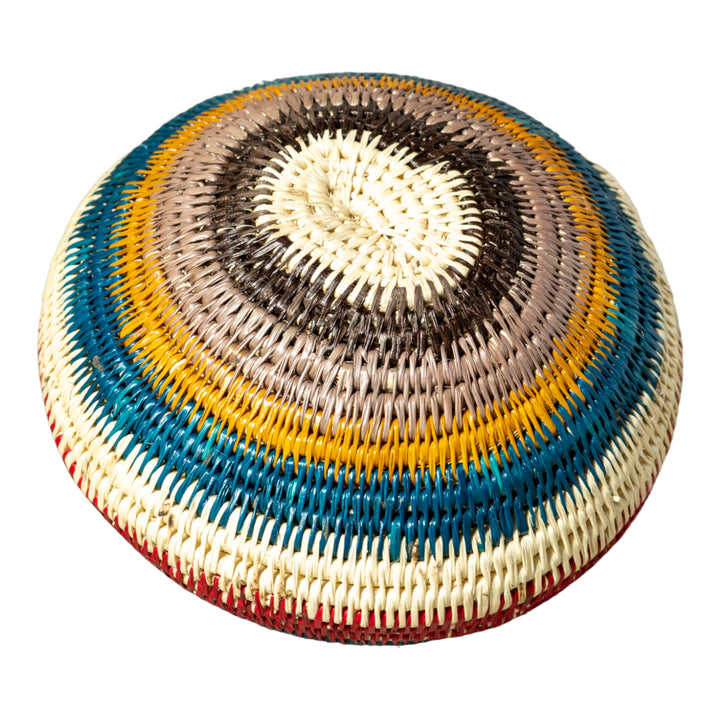Rainbow Colors Woven Basket With Top