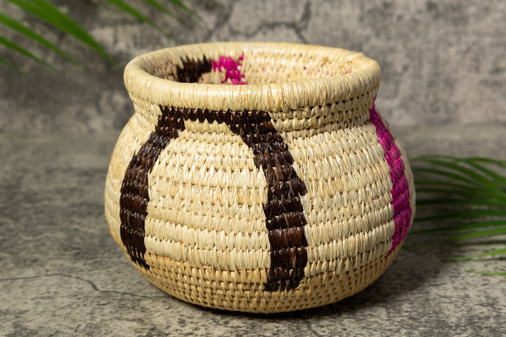 Pink and Black Rainforest Vintage Basket