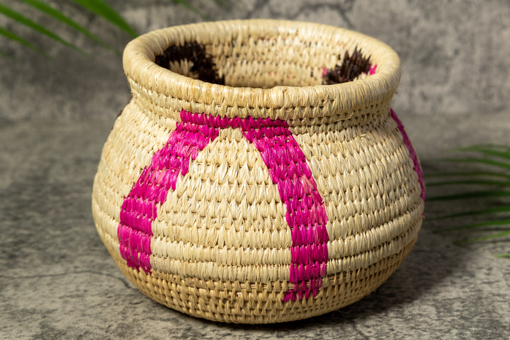 Pink and Black Rainforest Vintage Basket