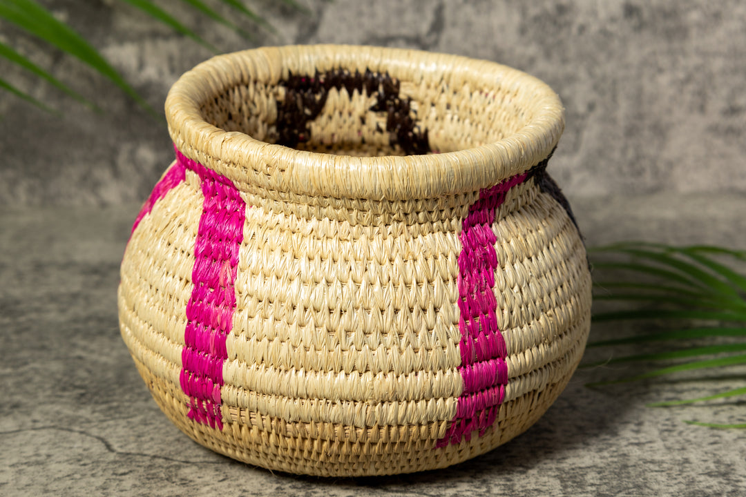 Pink and Black Rainforest Vintage Basket