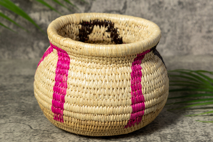 Pink and Black Rainforest Vintage Basket