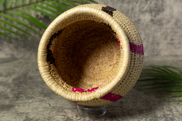 Pink and Black Rainforest Vintage Basket