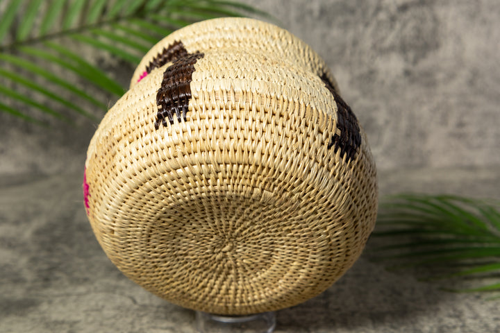Pink and Black Rainforest Vintage Basket
