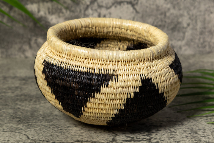 Classic Black and White Rainforest Vintage Basket