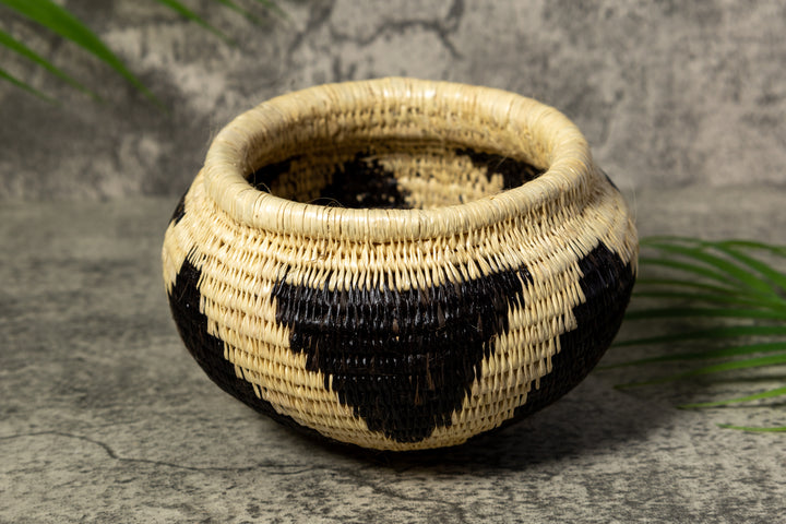 Classic Black and White Rainforest Vintage Basket