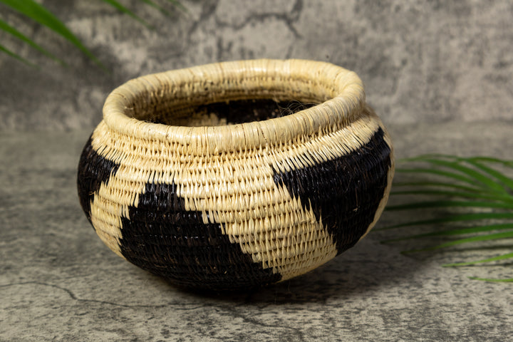 Classic Black and White Rainforest Vintage Basket