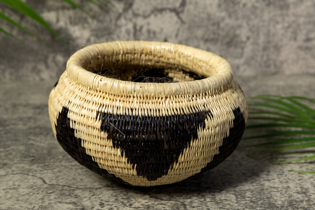 Classic Black and White Rainforest Vintage Basket