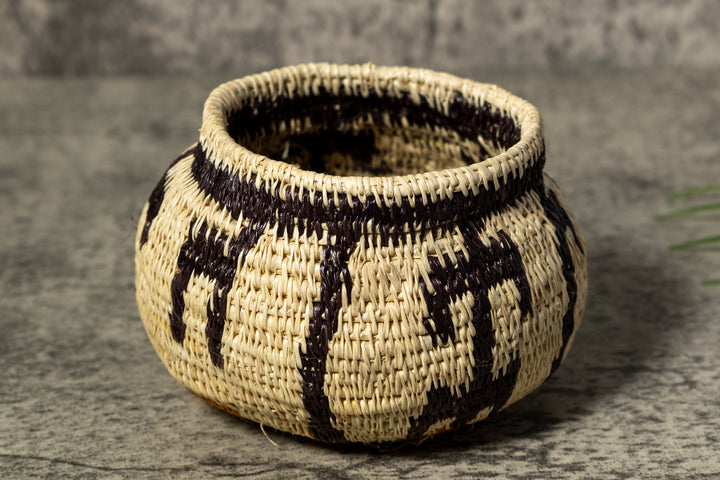 Black Gold and White Rainforest Vintage Basket