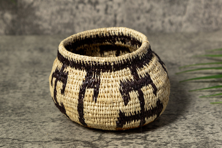 Black Gold and White Rainforest Vintage Basket