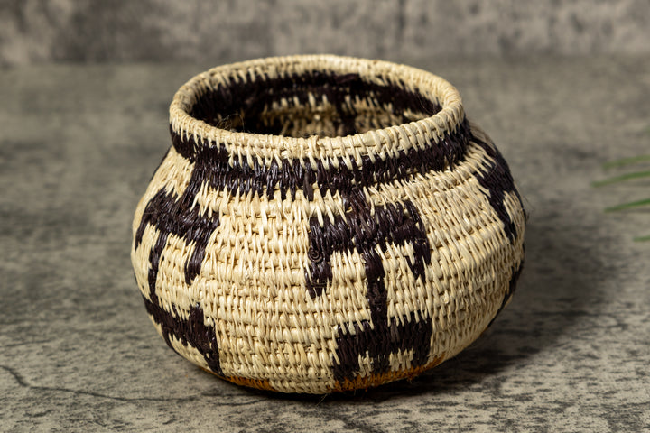 Black Gold and White Rainforest Vintage Basket