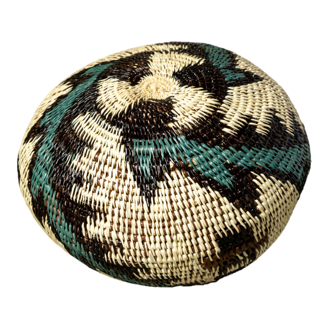 Palm Fronds Woven Basket With Top