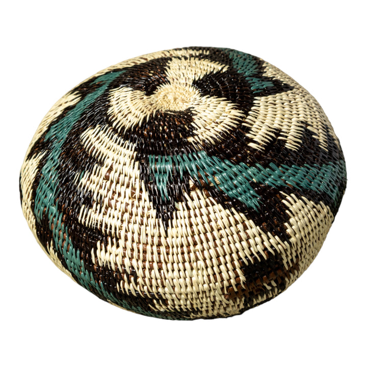 Palm Fronds Woven Basket With Top