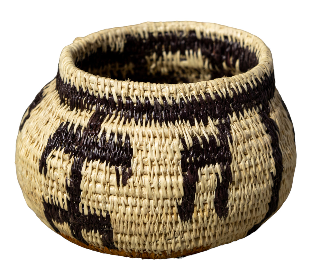 Black Gold and White Rainforest Vintage Basket