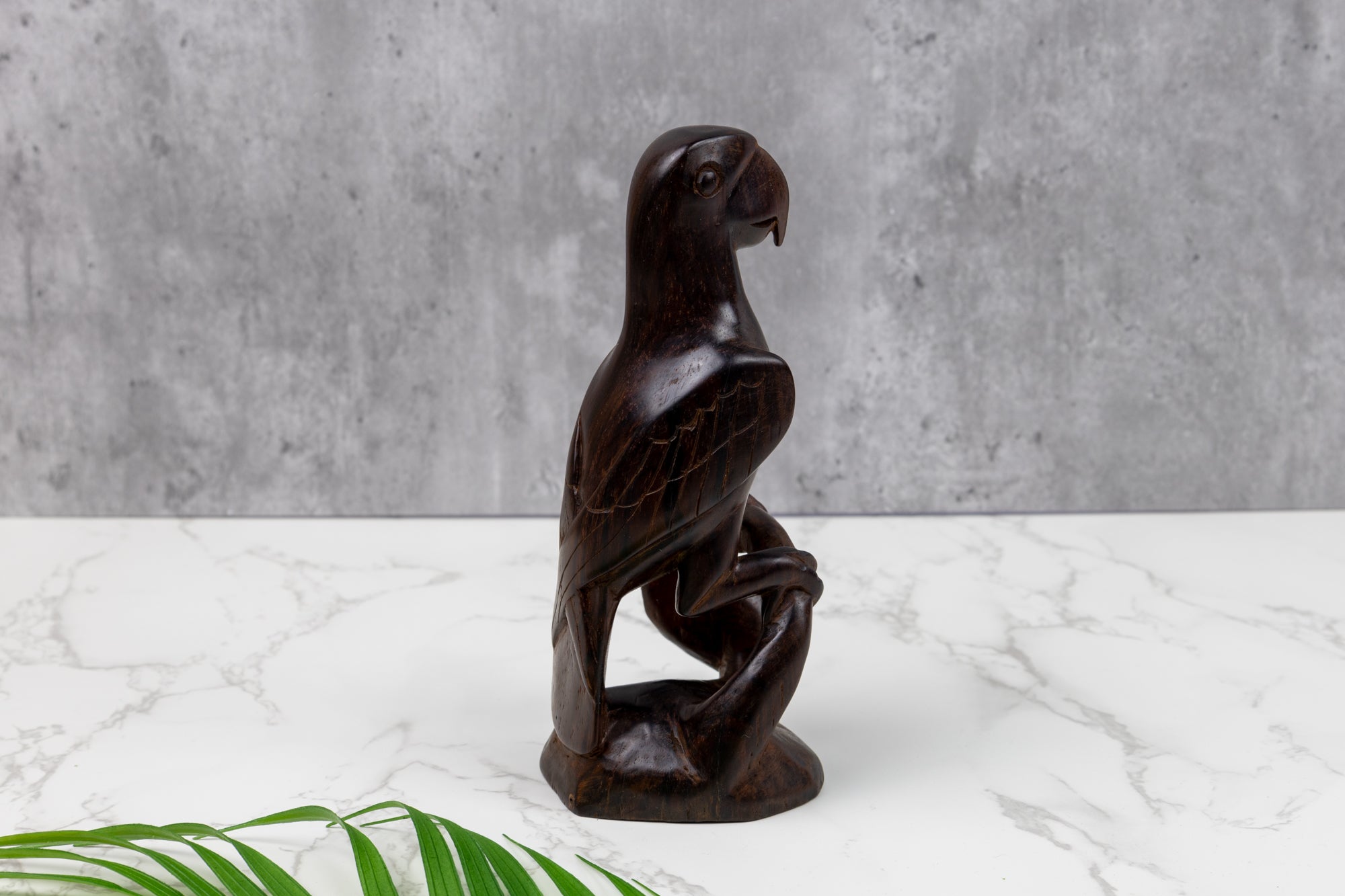 Parrot Bird Figurine, Wood Carving