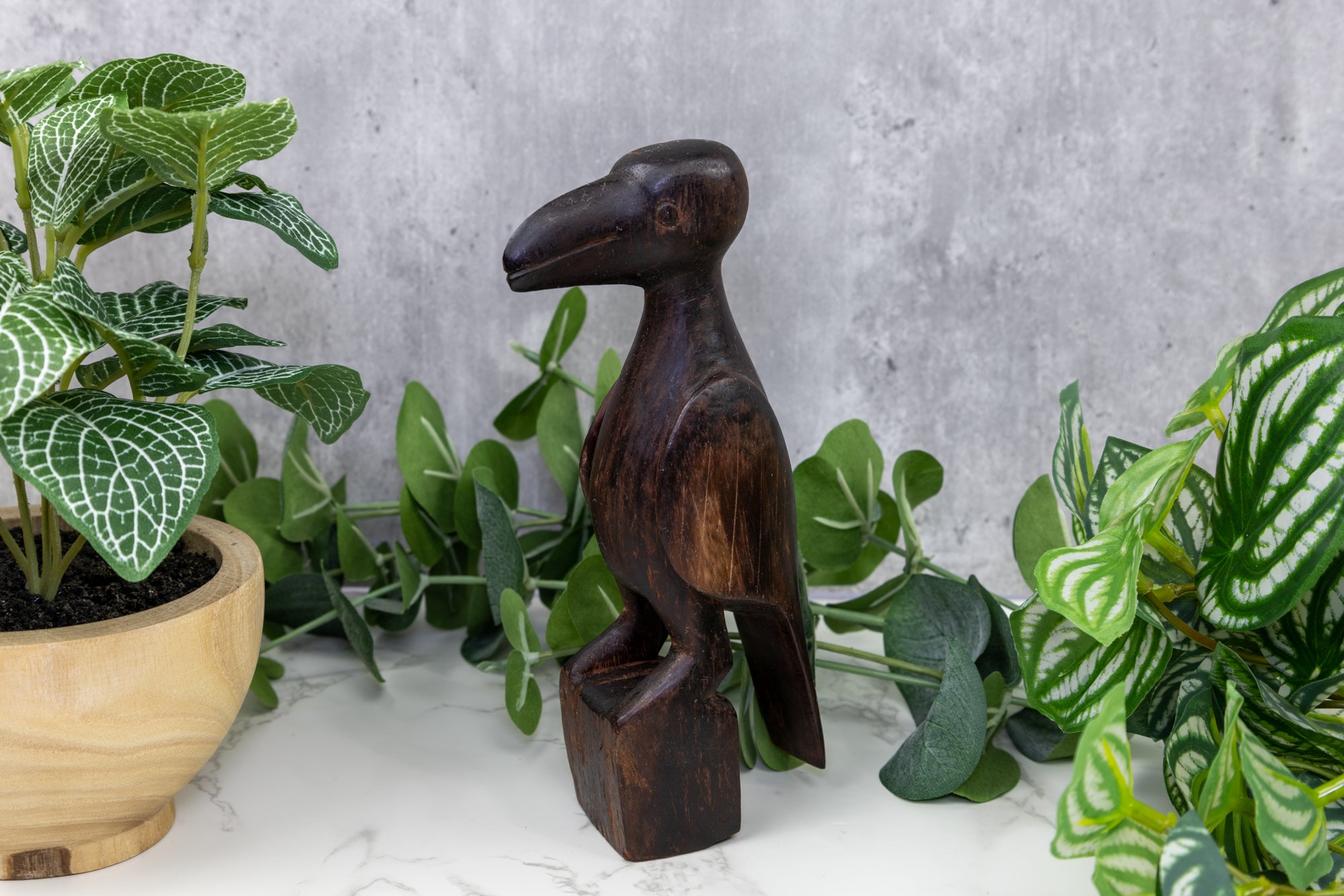 Vintage Jungle Bird Wood Carving