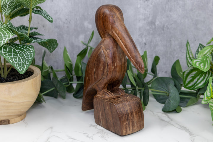 Vintage Pelican Bird Wood Carving