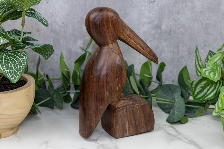 Vintage Pelican Bird Wood Carving